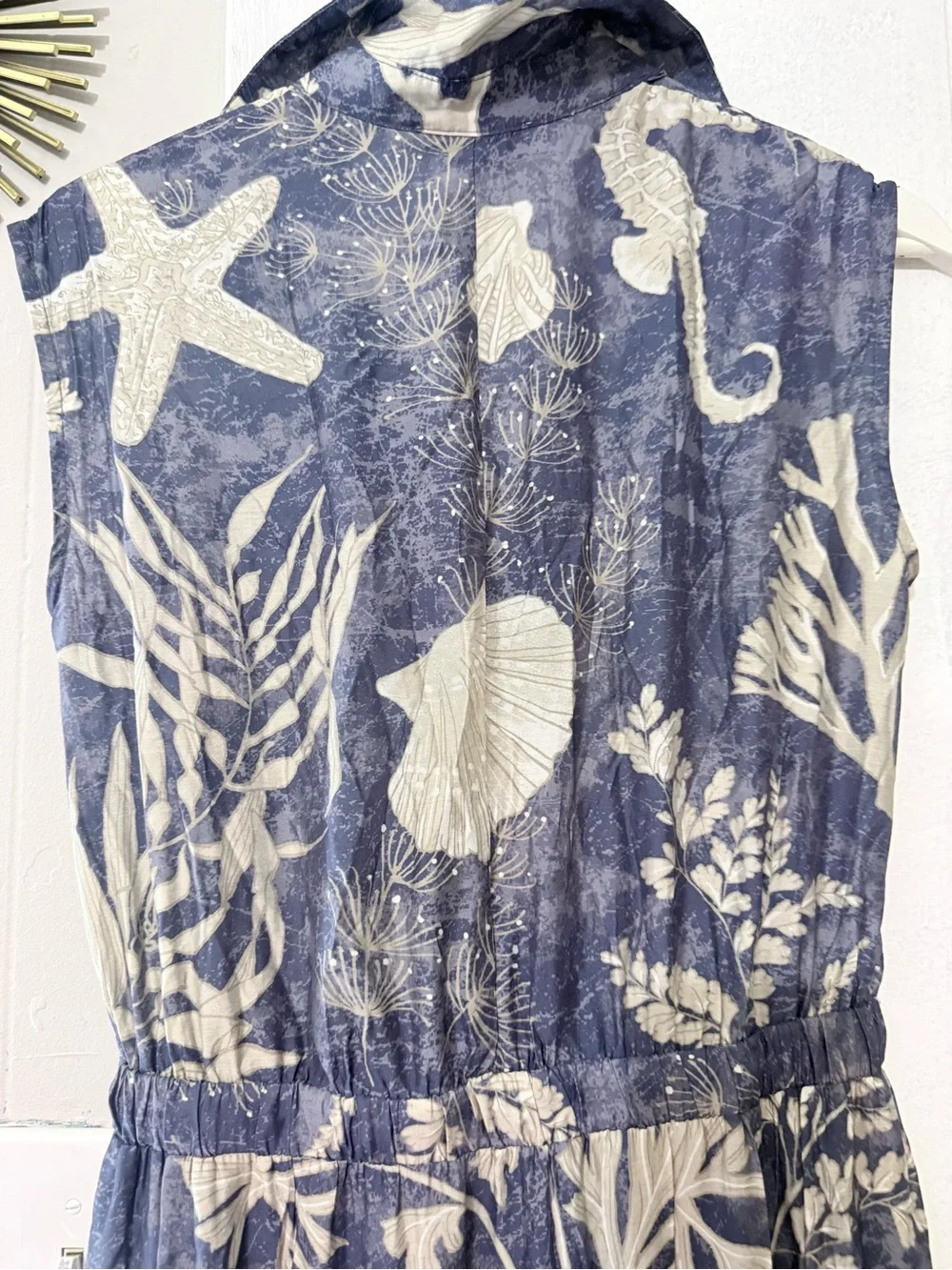 Pinch Navy & Cream Botanical Sleeveless Maxi Dress